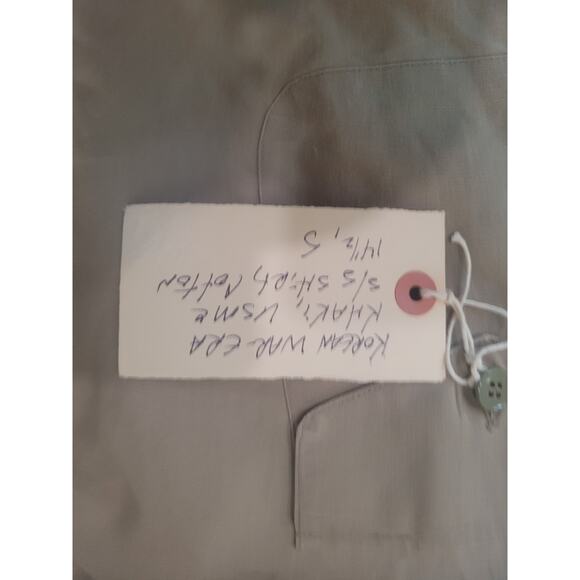 Korean War Era Military Lance Corporal Khaki Service Shirt, S/S, Small, 14½ Neck - Picture 7 of 8